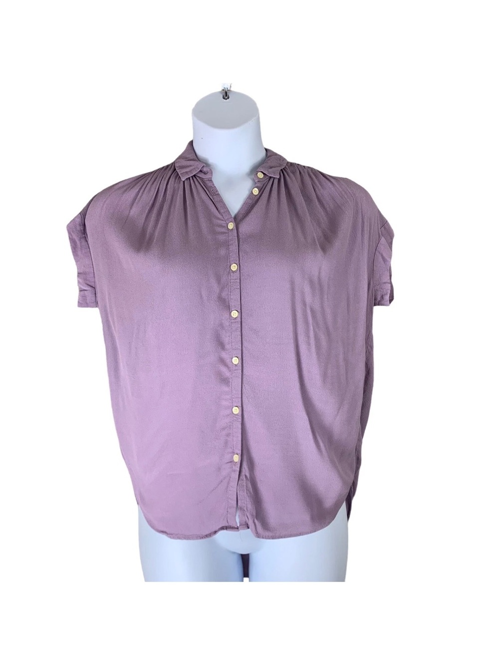 Madewell Dusty Lavender Short Sleeve Button-Up Blouse size XS/S